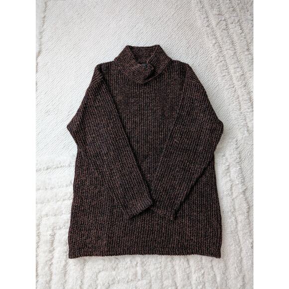 Peruvian Connection Brown Mock Neck Alpaca Sweater - Picture 1 of 4